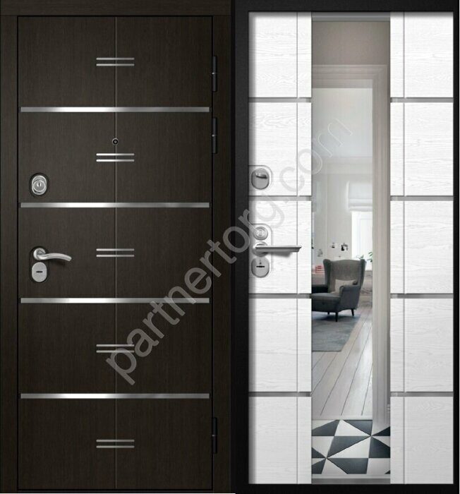 Кассиопея входная стальная сейф-дверь с зеркалом