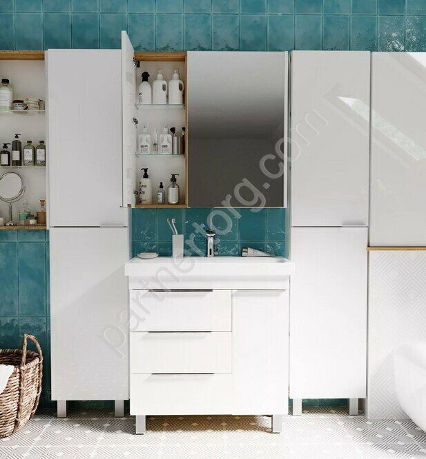 Gaula 80Н 3я 1д тумба напольная белая