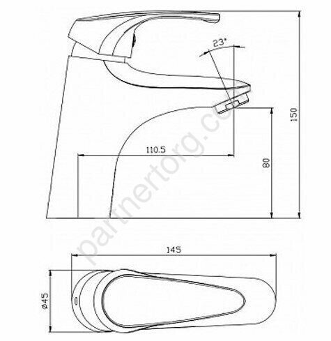 Practic AF100-10С смеситель для раковины Aquanet