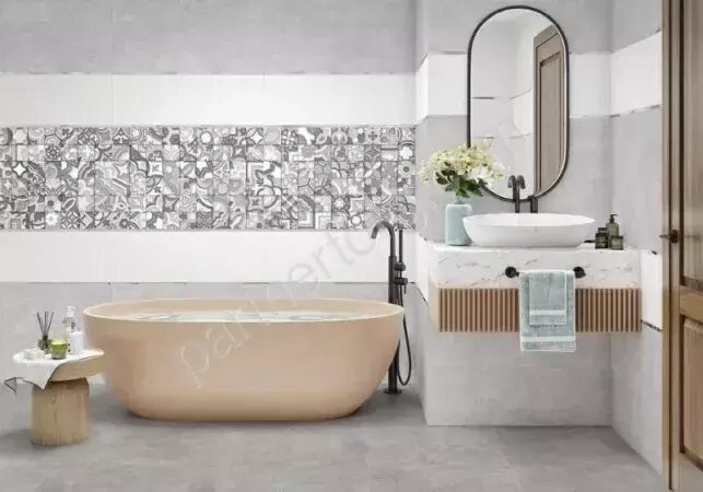 Velvet настенная плитка серая матовая 30х90см Alma Ceramica TWU93VLT07R