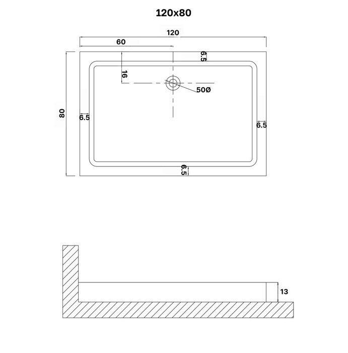 Grossman NG-P1280-14Q душевой поддон акриловый 120х80 см низкий