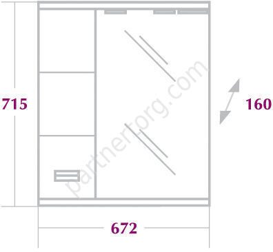 Балтика 67.02 шкаф с зеркалом для ванной комнаты Оника