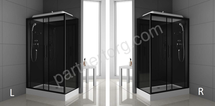 ODA-8801 Р душевая кабина прямоугольная 120х80, тонированное стекло, низкий поддон