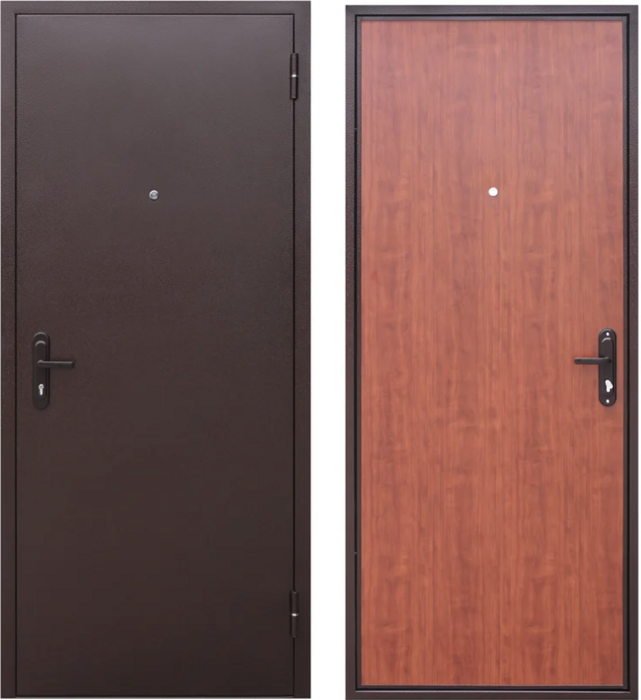 Прораб 4,5см дверь входная Антик медь, Рустикальный дуб