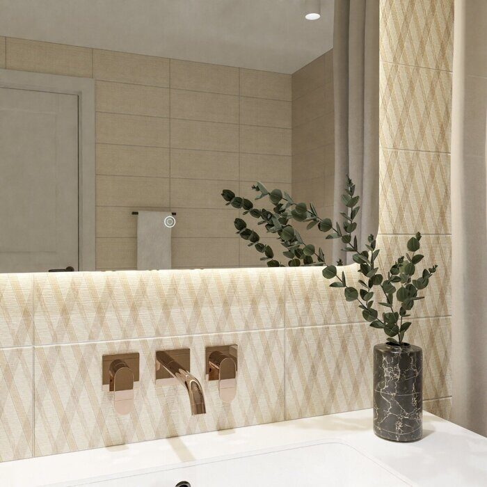 Veneziano Originale настенная плитка бежевая полуматовая декофон 20х50см Azori