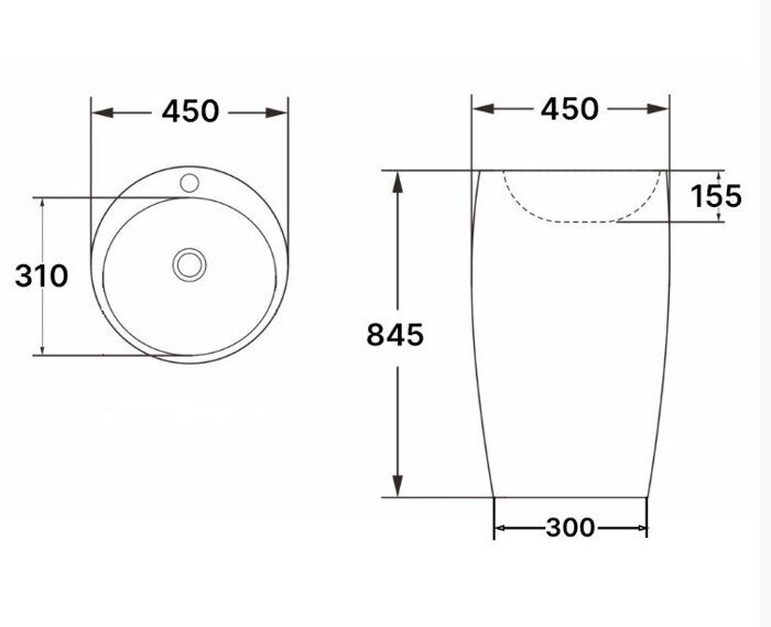 Azario Tea 45х45х84,5см отдельностоящая раковина напольная AZ-M30148