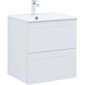 Терра 60 тумба белая матовая для ванной комнаты с раковиной-столешницей Электра 60 Aquanet