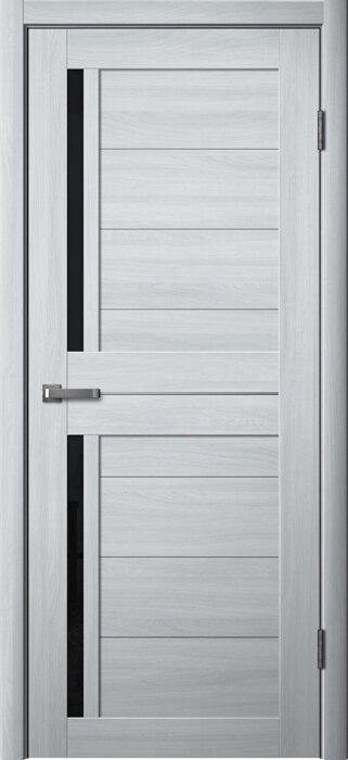 202 LA Stella FlyDoors дверь межкомнатная ясень пепельный чёрное стекло