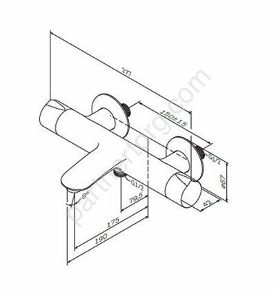 Like Am.Pm смеситель для ванны/душа с термостатом F8050000