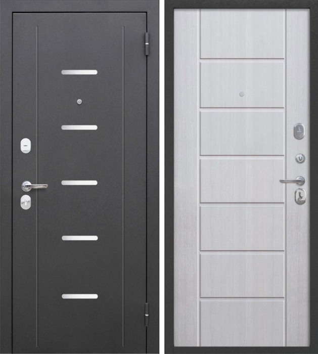 Гарда Серебро Царга 7,5 дверь входная Антик серебро, Бетон снежный