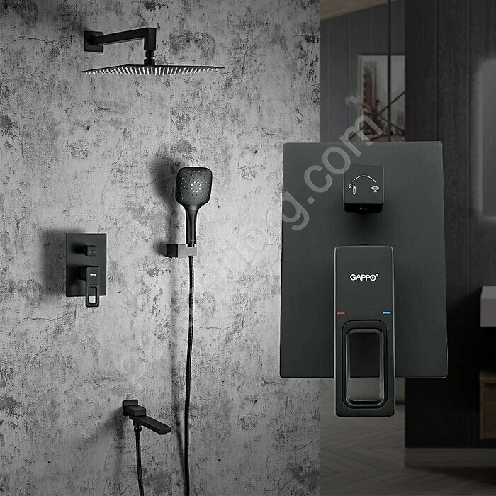 Gappo Futura G7117-6 душевая система скрытого монтажа черная