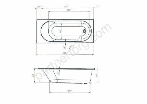 Атлас ванна акриловая 170х70 см MarkaOne