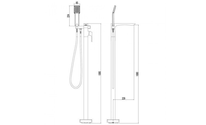 Unit LM4544C, смеситель для ванны напольный, хром Lemark