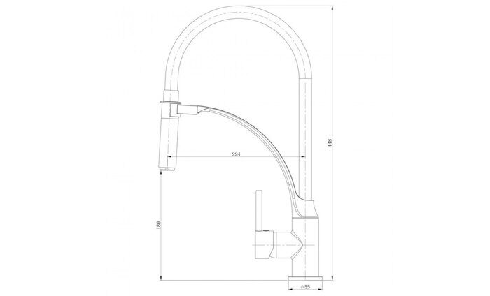 Soul LM6007C смеситель для кухни с гибким изливом, хром-черный Lemark