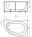 Вирго ванна акриловая ассиметричная Aquatek 150х100см с каркасом