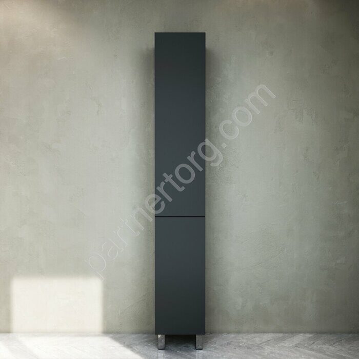 M90CSR0306GM GEM, шкаф-колонна, напольный, правый, 30 см, двери, push-to-open, графит матовый