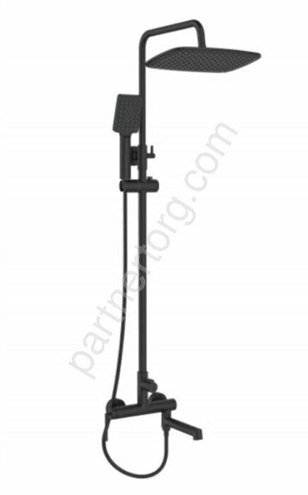 BelBagno ACQUA-VSCM-NERO стойка с тропическим душем и смесителем, черный матовый