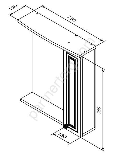 Palace One Damixa M41MPR0751WG зеркальный шкаф с подсветкой в ванную комнату 75см