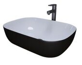 Grossman GR-4041BW накладная раковина черная, белая внутри 46х32х14см