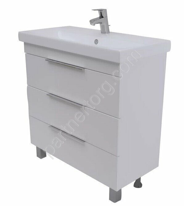 Gaula 60Н 3я тумба напольная белая с раковиной