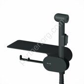 F0202622 Like, гигиенический набор со смесителем для душа с полкой, держателем туалетной бумаги, гиг