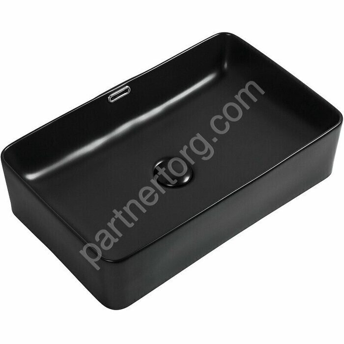 PERFECT-3-MB раковина накладная 550х350х140 без отверстия под смеситель черная матовая