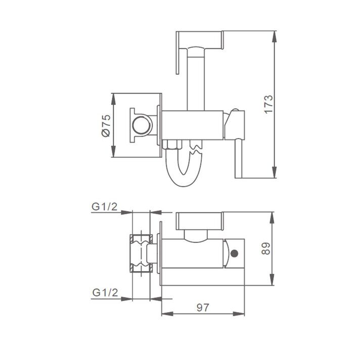 S99.52.03 Splenka cмеситель с гигиеническим душем встраиваемый, сатин золотой
