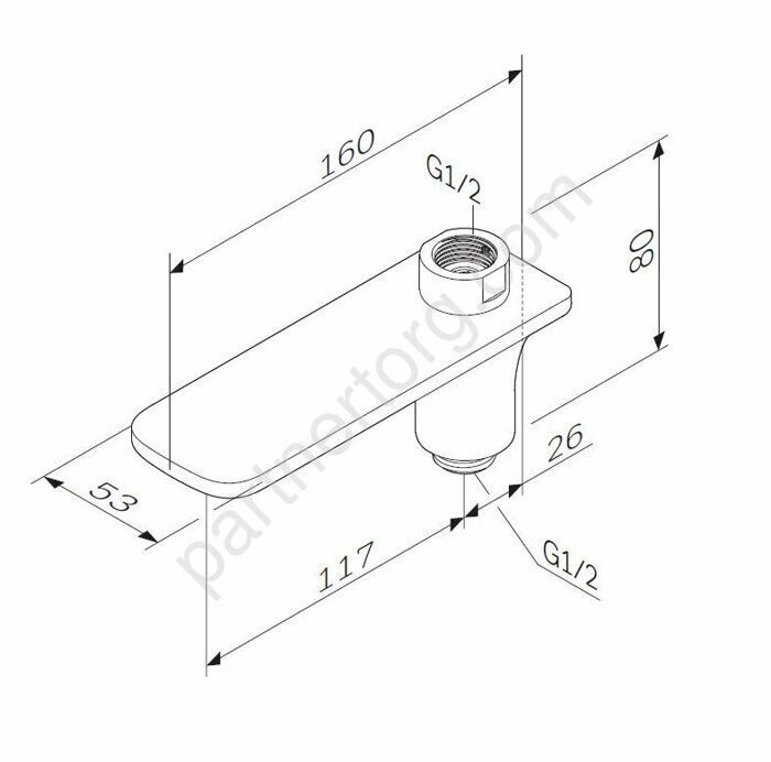 поворотный излив на ванну хром AM.PM F50A70900