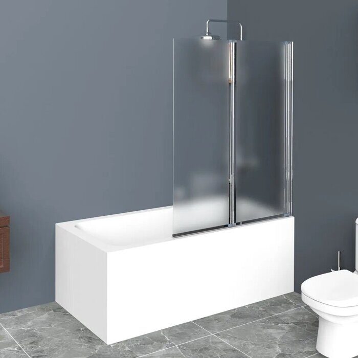 BelBagno UNO-V-2-100/150-P-Cr-R шторка на ванну 100х150 см складная, стекло рифленое, профиль хром