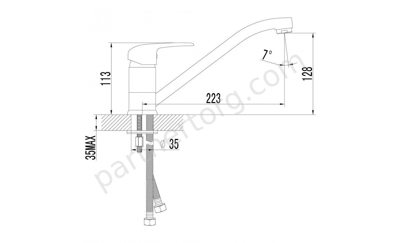Pramen LM3304C смеситель для кухни с поворотным изливом, хром Lemark