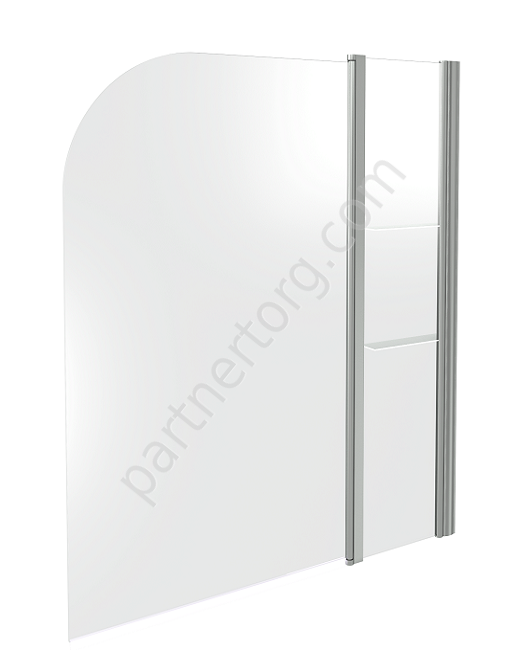 Шторка на ванну распашная с полочками Screen  HS-100-C-CH