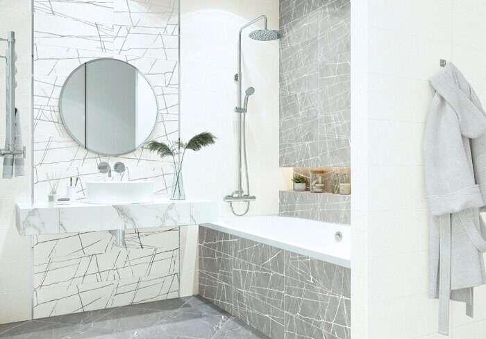 Chicago White Stone New Trend настенная плитка белая матовая 20х60см