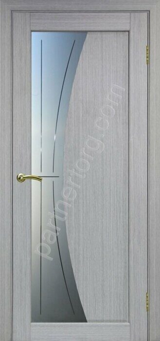 Сицилия 721.21 линии межкомнатная дверь дуб серый FL со стеклом мателюкс