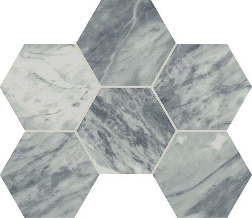 Charme Extra Atlantic Mosaico Hexagon патинированная мозаичная плитка серая Italon 25х29см