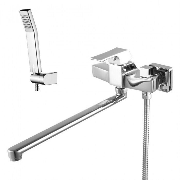 Unit LM4517C, смеситель для ванны и душа, с плоским поворотным изливом, хром Lemark