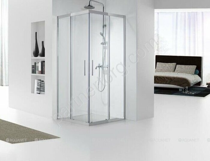 Aquanet Delta Cube NPE1142, душевой уголок квадратный, 90х90х200 см, прозрачное стекло, профиль хром