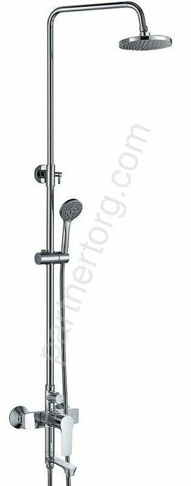 HB2415 душевая система с верхним душем, смесителем и ручной лейкой, хром Haiba