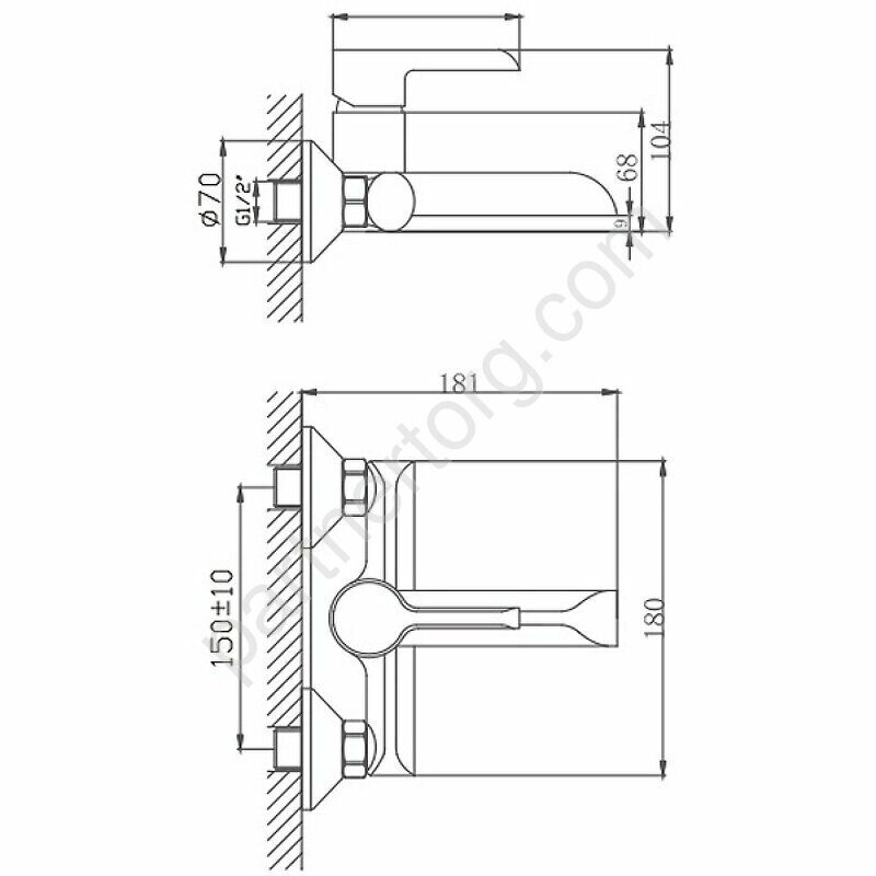 HB60805-8 Haiba смеситель для ванны белый/хром