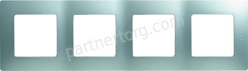 Рамка 4 поста для серии Etika Legrand в цвете алюминий