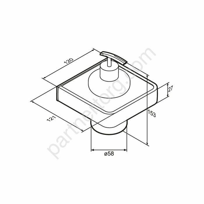 DA7736900 Jupiter Стеклянный диспенсер для жидкого мыла с настенным держателем