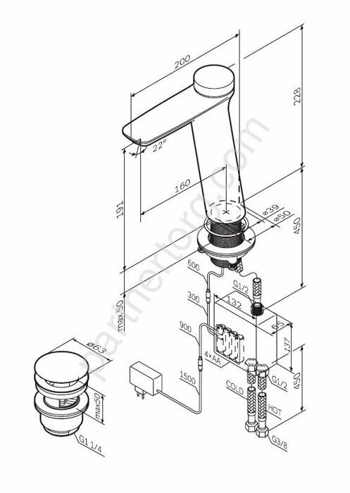 F50A92400 Inspire V2.0, TouchReel электронный высокий см-ль, излив 160 мм, хром