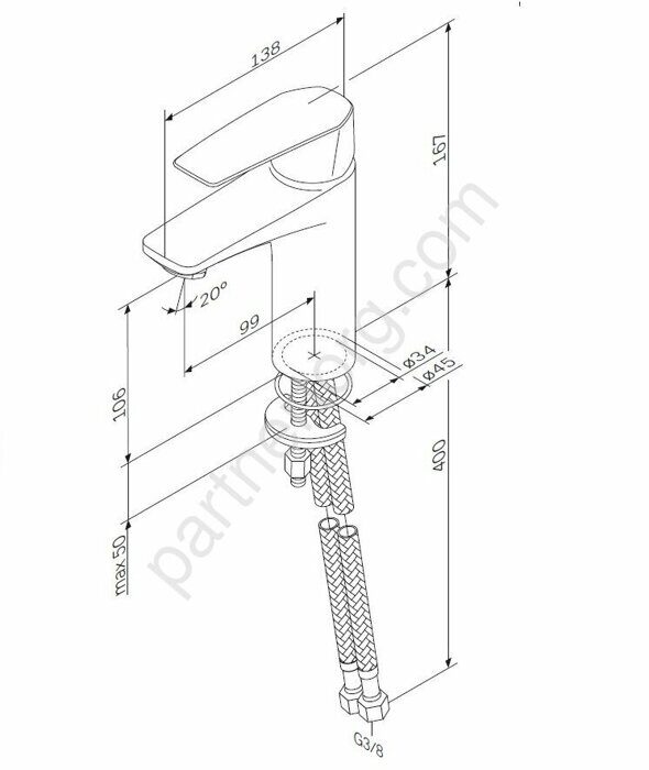 0F90A02122 Gem черный матовый смеситель для умывальника излив  99 мм Распродажа