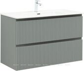 Джейн 100 тумба мисти грин для ванной комнаты с раковиной-столешницей Flat 100 Aquanet