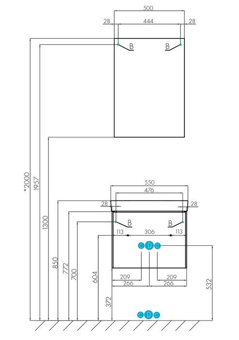 Асти 50 см зеркальный шкаф подвесной белый для ванной комнаты Aquaton