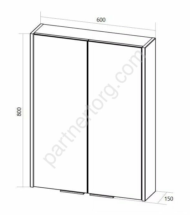 Gaula 60 2д шкаф подвесной зеркальный белый