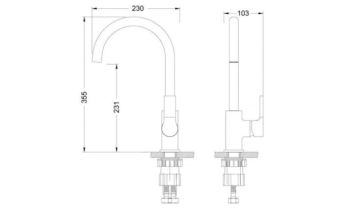 Aura LM0605C, смеситель для кухни с высоким поворотным изливом, хром Lemark