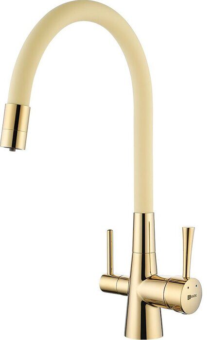 Comfort LM3075G-Beige, смеситель для кухни с подключением к фильтру питьевой воды, золотой-бежевый Lemark