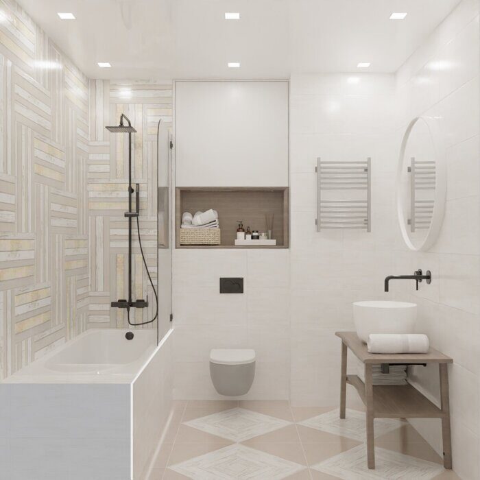 Scandi Beige плитка для пола бежевая матовая 42х42см Azori