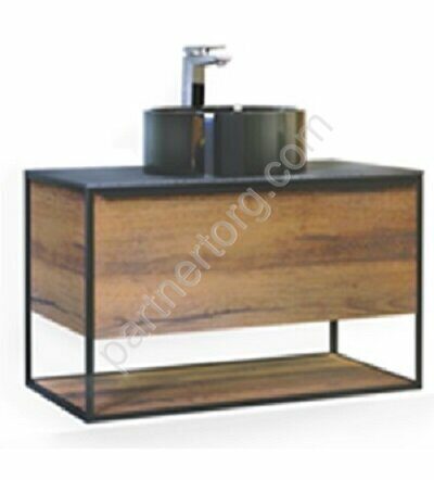 Loft 80 см древесный аттик тумба под настольную раковину в ванную Aquanika