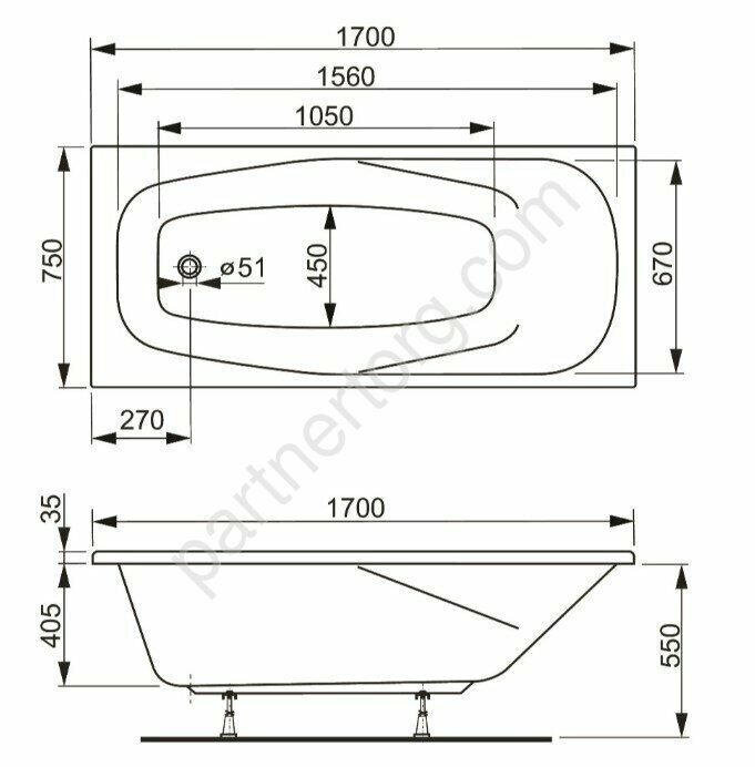 Aronia bianco VagnerPlast акриловая ванна 170x75см с каркасом и экраном
